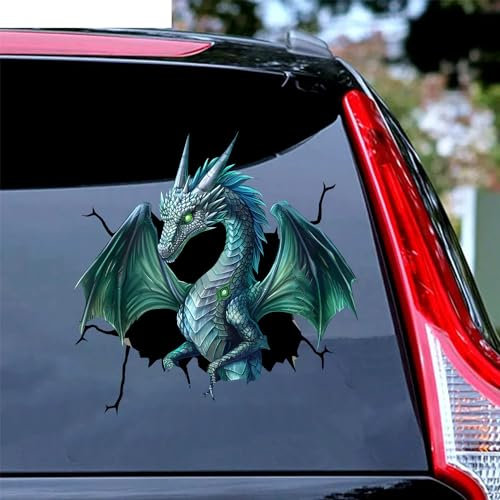 Drachen Auto Aufkleber, Drachen Aufkleber - 3D Realistische Drachen Abziehbilder für Auto, Mythischer Drache Autozubehör, Vinyl Decals Bumper Aufkleber für Autofenster Wände HN13