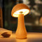 AIEHOUSE LED Cordless Bedside Touch Table Lamp, Small Wood Mushroom Light, Portable Dimmable Battery Mushroom Lamp for Bedroom Nightstand