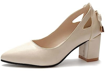 Scarpe Donna Eleganti Tacco Medio Elegante Punta Chiusa Scarpe col Tacco Donna Estive Classiche Scarpe Donna Estive Semplici Scarpe Mary Jane Donna Decolte Tacco Medio Largo