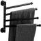 Handtuchhalter Küche Bad Küchentücherhalter 4 Schwenkstangen Verdeckte Wandmontage Stahl Silber/Schwarz 24267 (Schwarz)