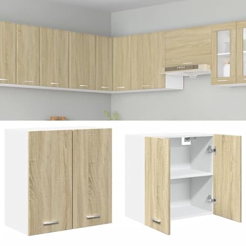 LAPOOH Hängeschrank Sonoma-Eiche 60x31x60 cm Holzwerkstoff, Kitchen Wall Cabinet, Küchenschrank, Küchenhängeschränke, Wandschrank Küche - 849620