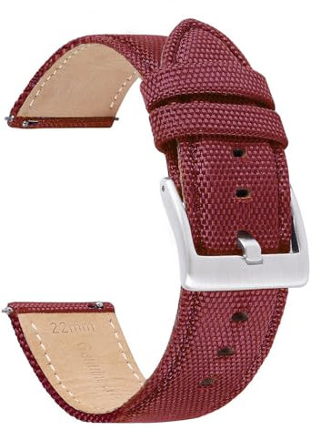 NUZIXINXW Bracelet en toile de nylon 20/22 mm pour Samsung Galaxy Watch 4 à dégagement rapide, sept couleurs, bracelet de montre de sport pour hommes et femmes, rouge, 22 mm