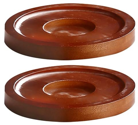 MAGICLULU 2St Rotierender Tassenuntersetzer Whiskyglas Untersetzer Bierglas Untersetzer Runde Untersetzer Weinbecher-Untersetzer Tassenpolster aus Holz Anti-Rutsch-Tassenpads hölzern