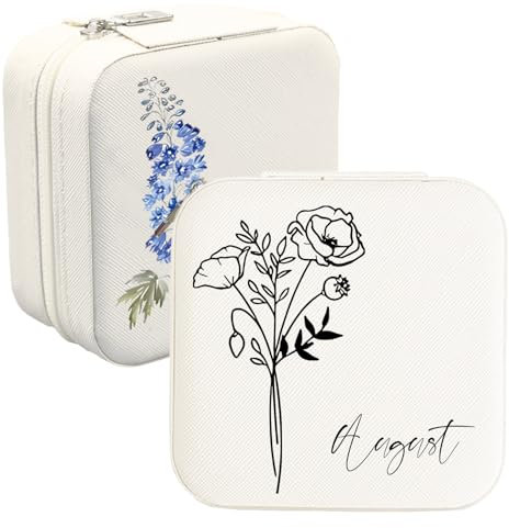 toyofmine Personalisierte Schmuckschatulle, Reise Schmuckkästchen,Personalisierte Schmuckkästchen mit Namen, Geschenk für Freundin, Mama, Freundin, Geburtstag, Hochzeitstag