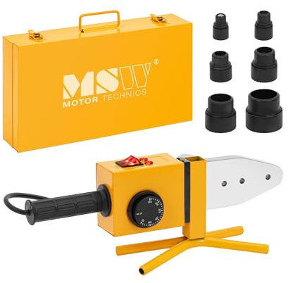 MSW Polifusore saldatore tubi 800/1.750 W Da 20 a 63 mm Fino a 300 °C Polifusore termostatico Saldatore per tubi Polifusore da banco