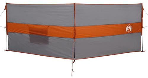 vidaXL Camping-Windschutz Grau und Orange 344x120 cm Wasserdicht, Windschutz für Camping, Wohnwagen Windschutz, Zelt Windschutz