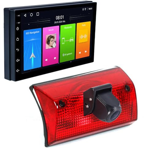 Auto GPS Navi Autoradio Navigation CarPlay Android kompatibel mit Mercedes Freightliner/Sprinter 2500 3500/W901 W902 W903 W904/B901 B902 B903 B904 B905/Dodge/V W LT Mk 2 (Navigator+Rückfahrkamera)