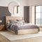 happybeds Ottoman Storage Bed, Colton Warm Beige Boucle Fabric Winged Ottoman Storage Bed (King (U.K. Standard)