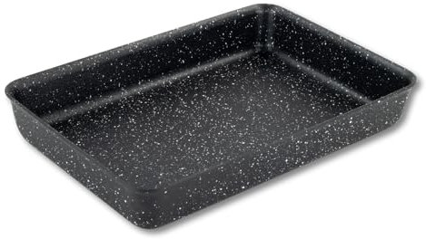 Scoville Xtra 30cm Deep Baking Tray, Non Stick Baking Tray, Neverstick Coated, Small Roasting Tray for Oven, Perfect for Brownies, Oven Safe to 260°C, Flake & Peel Free, Aluminium, Black