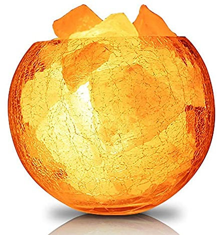 Hand Carved Himalayan Salt Lamp with Dimmer Cord Natural Crystal Rock Lamp in Handcrafted Bowl for Ambient Illumination