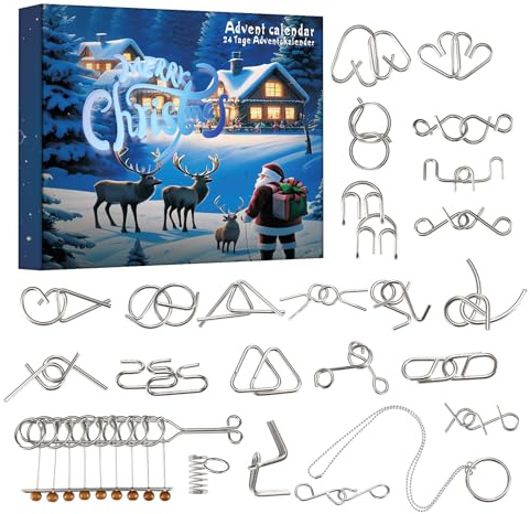 Adventskalender 2026 Knobelspiele Kinder & Erwachsene, 24 Tage von Weihnachtskalender Geschenke, Logikspiele Denkspiel，Weihnachts Geschenke für Jungen, Mädchen Teenager