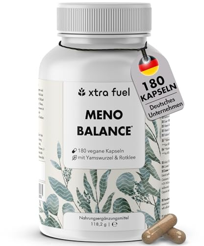 Capsule per la menopausa 180 pezzi - Formula naturale con 500 mg di igname selvatico, 340 mg di trifoglio rosso, 200 mg di estratto di valeriana, ferro, acido folico e vitamine del gruppo B