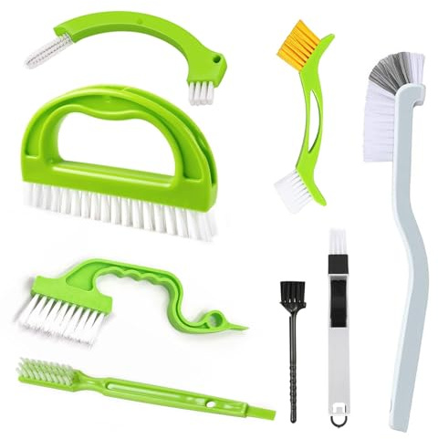8 Stück Fugenreinigungsbürste Kit, Multifunktionale Fugenbürste Eckenreinigungsbürste Reinigungsbürste Set Spaltreinigungsbürsten für Duschen Böden Bad und Küche