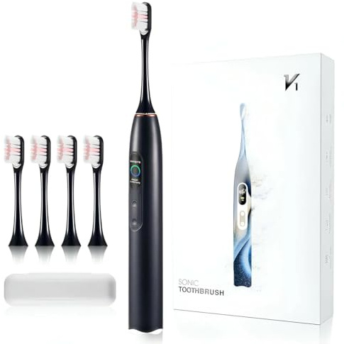 ProSonic V1 – Professionelle Zahnreinigung mit Schalltechnologie für glattere Zähne und optimale Mundhygiene(Intelligentes Schwarz)