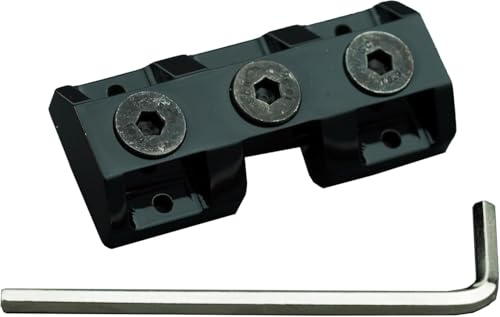 Guyker Locking Clamp for Guitar, Behind the Nut, with Screws, Pure Brass Headless Guitar Bridge String Lock CNC Machined 6 String Electric Guitar Replacement Part, Black XS001