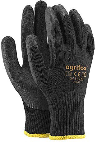 Ogrifox OX-DRAGOS_BB Schutzhandschuhe, Ox.11.223 Dragos, Schwarz-Schwarz, 10 Größe, 12 Stück