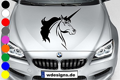 wDesigns Autoaufkleber Einhorn Pferd Pony Last Unicorn Tuning Aufkleber Motorhaube