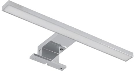 GTV LED Spiegelleuchte RADIUS II 5W 6500K IP44 Chrom – Aufsatzleuchte mit 30cm Ausleger für Badschränke – Kaltweißes Licht, 220-240V
