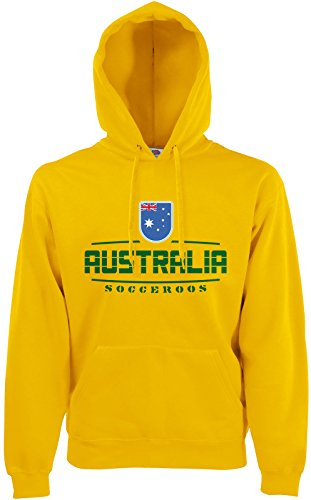 AkyTEX Australien Australia Fan Hoodie Kapuzenpullover WM2018 Gelb M