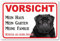 AdriLeo Schild - Vorsicht schwarzer Mops - Mein Haus - (15 x 20cm) / Achtung Hund Wachhund robust langlebig UV-beständig wetterfestes Warnschild