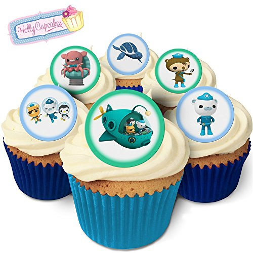 Holly Cupcakes 24 Wunderschöne essbare Kuchendekorationen: Die Oktonauten / Octonauts (Bunt, Geburtstag, 24 Stück, Kuchendekoration)