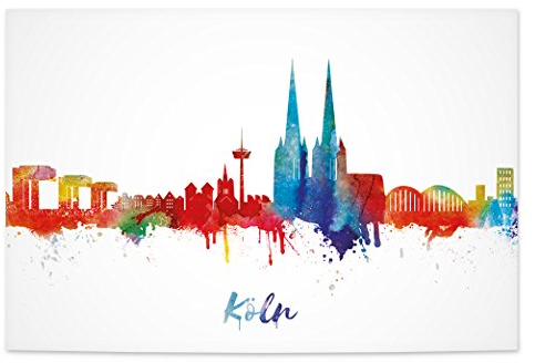 Kunstbruder Poster Bild Köln Kölner Stadt Städte Cologne by Dichyk - Light - Wandposter Streetart Posterbild 40x60cm
