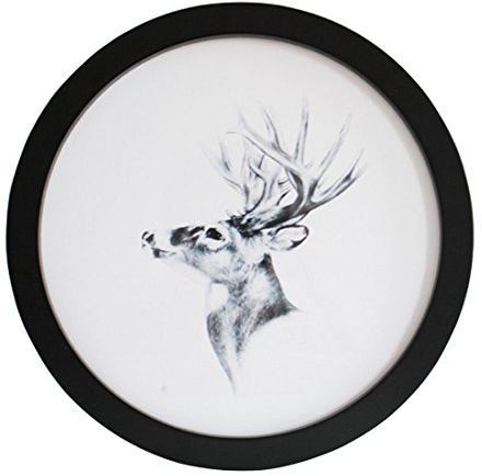 Levoberg Bilderrahmen rund Schwarz, Fotorahmen rund aus Holz & MDF für Schlafzimmer Wohnzimmer Wand Fotorahmen Wanddekoration 7in(Äußerer Rahmen-Durchmesser: 18,3cm)