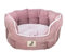 allpetsolutions Alfie Range Dog Bed - Warm, Fleece-Lined Machine Washable Dog Bed with Raised Rim - Calming Pet Sofa & Home Lounger with Extra Soft Reversible, Removable Pillow Cushion - Small, Pink
