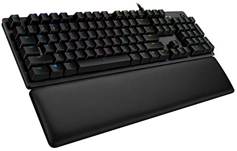 Logitech G Teclado mecánico para Gaming 513, interruptores táctiles GX-Brown, iluminación RGB, Bucle USB, reposamuñecas con Espuma viscoelástica, Carcasa de Aluminio, diseño escandinavo, Color Negro