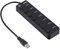 Nilox NXHUB-06 Hub USB 3.0 - Multipresa Con 7 Porte, Compatibile Con Standard 2.0, Interruttore e Indicatore LED, Plug & Play