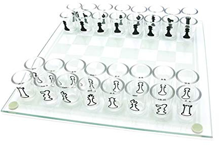 Scucs Drinking Shot Glass Chess Set, Drinking Games Party Games for Adults Parties,Stop Small Shot Glass Chess Set, Drinking Game Set Durable, Reusable Family