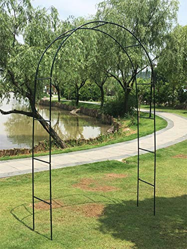 Netagon Outdoor Strong Durable Green Metal Arch Garden Supporting Archway for Climbing Plants, Vines, Lights and Flowers