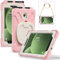 LEHEE Custodia per Samsung Tab Active 5/3, Ruotabili Kids Protettiva Antiurto con Cavalletto/per cinturino Case Cover per Samsung Galaxy Tab Active 5/Active 3 X300/T570/T575, Rosa