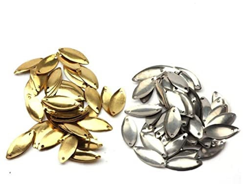 Froiny 100pcs Fly Fishing Lure Sequin Noise Silver Gold Metal Small Spoon Spinner Lure Tackle