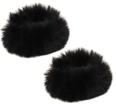 Caste Chouchous de Cheveux en Fausse Fourrure, 2 pièces de même Couleur Cravates de Cheveux élastiques Bobbles de Cheveux Moelleux Support de Queue de Cheval, Cravates de Cheveux colorées pour Femmes