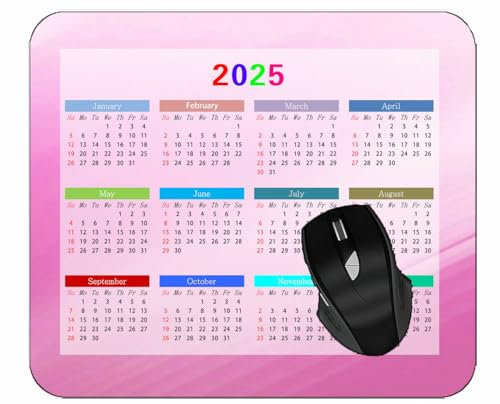YENDOSTEEN Calendar 2025 UK Year Mouse PadLines Wavy Light Color Rainbow Colorful Anti-Slip Rubber Mousepad with Durable Stitched Edges