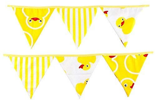 Bunting Banner Flags Triangle 12 Flags 10.5 Foot Pennant Yellow Duck Cotton Party Wedding Bunting Banner for Baby Shower Home Decoration Stylish and Popular