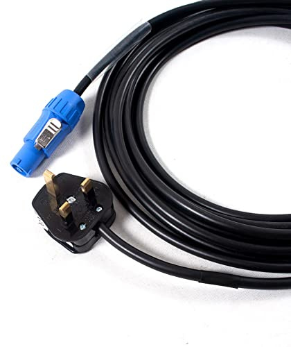 Blue Locking Speaker/Amp Power Lead (10amp) UK Plug to Twist Lock Mains Cable 1.2m (4ft)
