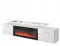 Meuble TV Blanc Brillant 190x49x37cm avec Cheminée chauffante intégrée ROXA à Poser