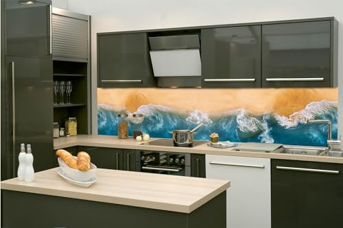 Dimex Küchenrückwand Folie Selbstklebend Blauer MORPHOFALTER 260 x 60 cm | Klebefolie - Dekofolie - Spritzschutz für Küche | Made in EU