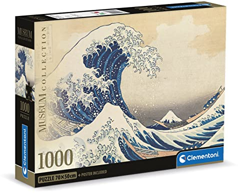Clementoni 39707 Collection-Museum Die Große Welle von Hok. -1000 Teile Erwachsene, Kunst, Puzzle Bilder, berühmte Gemälde, Made in Italy, Mehrfarbig
