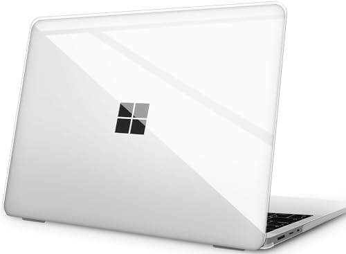 NPUOLS Custodia Protettiva per Microsoft Surface Laptop Go 3/2/1 (2023 2022 2020) 12,4 Pollici Cover Modello 1943 2013, Cristallo Anti-ingiallimento Rigide Protection Custodia Lucida Rigido