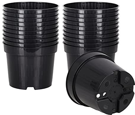 Pullmer Macetas de cultivo de 10 cm de diámetro, 20 unidades, macetas cuadradas para siembra, para plántulas o esquejes, de plástico, ideal para invernadero o jardín de casa (20,10 cm de diámetro)