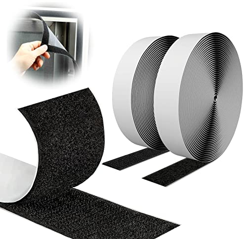 KerKoor Klettband Selbstklebend Extra Stark - 10m x 20mm Klettverschluss Selbstklebend, Doppelseitiges Klettband für innen und außen (Schwarz)