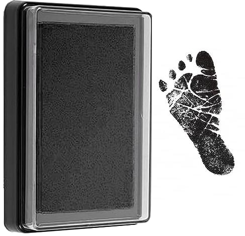 Kit Huella,Babygeschenke,Handabdruck Baby Must Have,Pfotenabdruck,Stempelkissen Baby Hand und Fuß,Baby Erinnerung,Gips Abdrucksets,Baby Gadget,Fußabdruck Baby Farbe,Paw Print-Negro