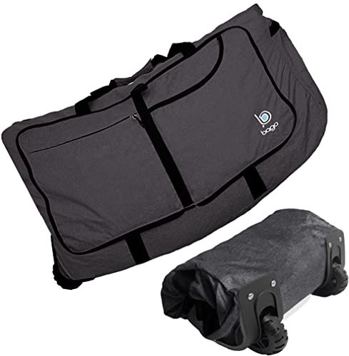 Bago Reisetasche mit Rollen, 76,2 cm, 100 l, faltbar, wasserdicht, strapazierfähig, leicht, Seesack für Reisen, Rolltasche mit Rollen, Schneeschwarz, 100 l, Wheel-100LDuffel-SnowBlack2024