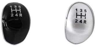 SHLPDFM 2 x 5-Gang-Schaltknauf für Kugelschaltkappe Schaltknaufdeckel für Ford Fiesta Focus(Silber + Schwarz)