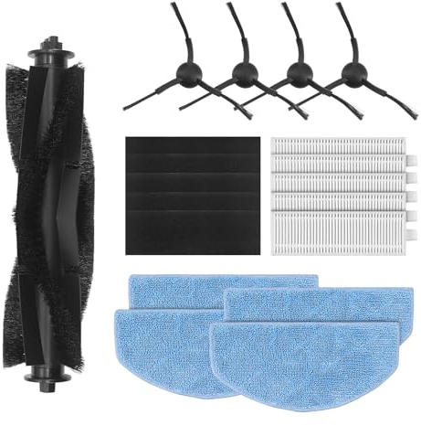 DingGreat Zubehör-Set für Tikom G8000, G8000 Pro & Honiture G20, G20 Pro Roboter-Staubsauger, 5 Hochleistungs-Rollenbürste, 5 HEPA-Filter, 4 Seitenbürsten, 4 Wischpads