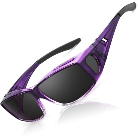 LVIOE Polarised Fit Over Sunglasses for Men Women, Clip-on Over Glasses Sunglasses with UV 400 Protection