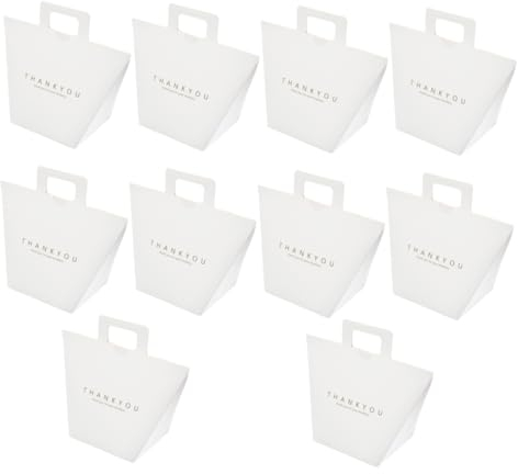 Mobestech 10 Stück Geschenktüten Aus Papier – Einfache Papiertüte Für Partys Und Feiern – Tragbare Aufbewahrungstasche – Zarte Handtaschenverpackungstasche